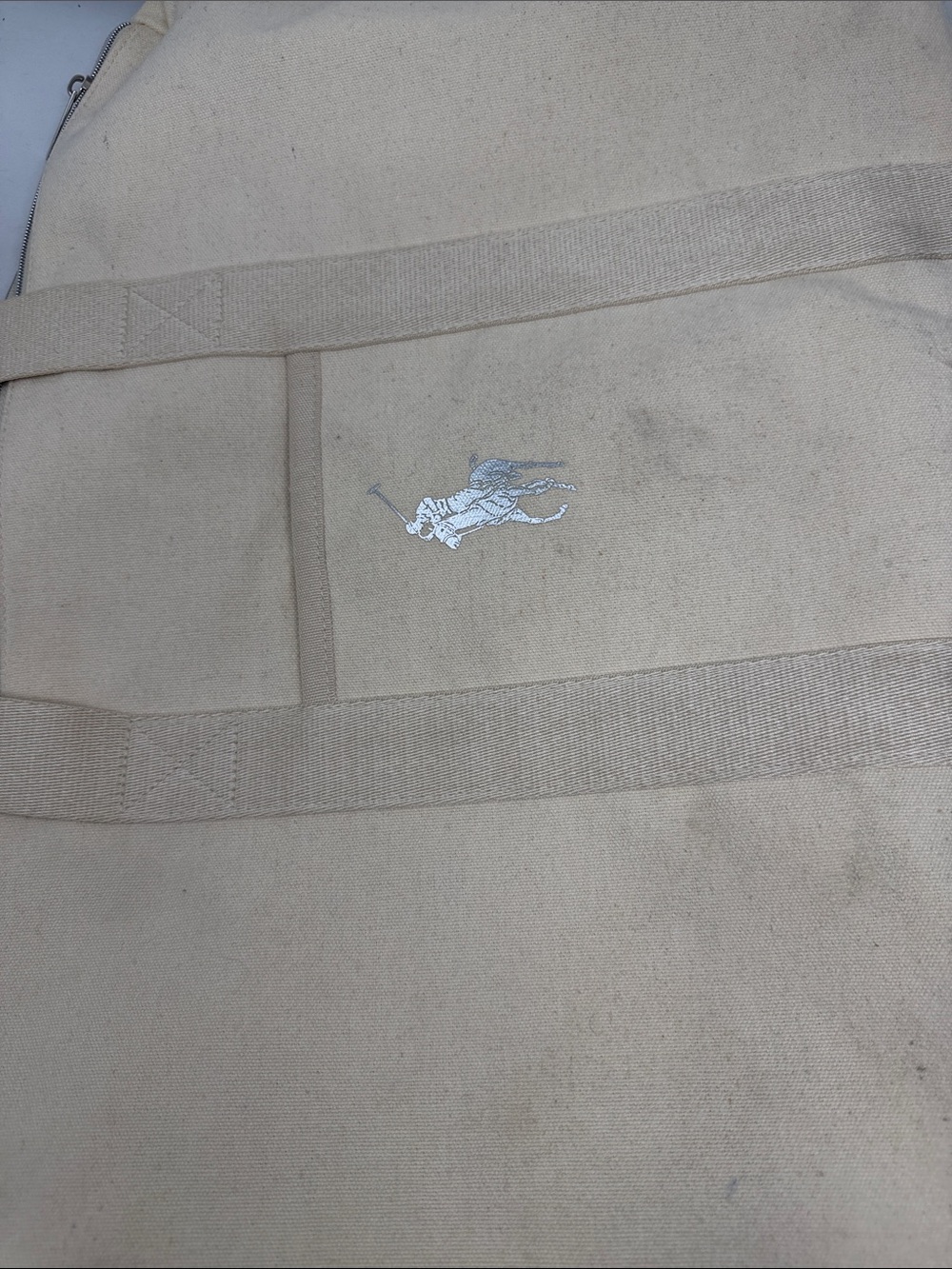 Polo by Ralph Lauren Cream Canvas Tote with White Polo Player Logo